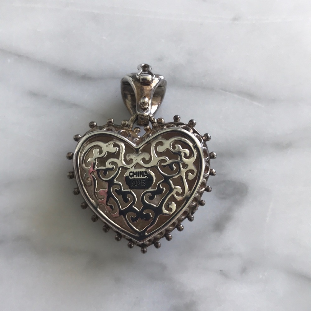 Barbara Bixby Pink Enamel Heart Enhancer (NEW) - Picture 4 of 4